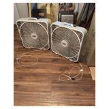 Two Weather Shield Electric Box Fans