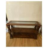 Three Tier Wooden With Glass Top Console Table