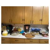 Baskets, Sun Tea Jar and All On Cabinet
