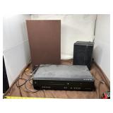 Speakers with DVD and VHS player