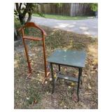 Metal Wood and Metal Table On Wheels