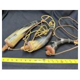 3 Black Powder Buffalo Horns with Straps