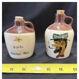 2 Glazed Jugs, Ozarks & Hand Painted "Corn Liquor"