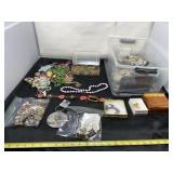 Costume Jewelry and Tote with Lid