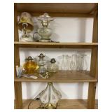 Oil Lamps, Glass Shades and Table Lamps