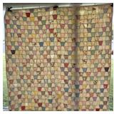Handmade Tumbler Block Quilt With Some Tares and