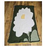 Handmade Crochet Rug Featuring a Large White