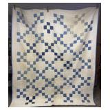Handmade Blue and White Irish Chain Patchwork