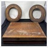 1881 Rogerï¿½s Empty Silverware Box and Wooden Hat