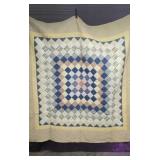 Handmade Patchwork Quilt Featuring a Concentric