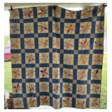 Hand Stitched Patchwork Quilt with Repeating Star