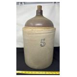 20th Century 5 Gallon Stoneware Crock Jug