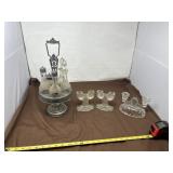 Vinegar Oil and Salt and Pepper Holder and Candle