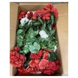 Box of Red and White Carnation Flowers