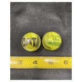 John Deere and Caterpillar Yellow Marbles