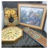 Carl Valente Framed Print, Upholstered Clock, Owl