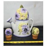 Decorative Ceramic Watering Can , Salt and Pepper