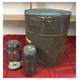 Tin Bucket with Jars