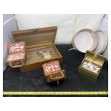 Mini Tea Sets, Wood Box and Round Storage Box