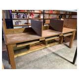 Three Person Wood Desk or Cubicle Meadures 90