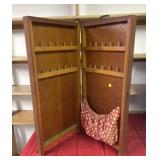 Vintage Wooden Folding Sewing Cabinet with
