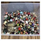 Tote with Lid Half Full of Different Colored