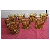 Vintage Amber Lowball Glasses Appear to be the