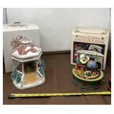 Santa Music Box Works and Plastic Cardinal Gazebo