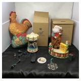 Christmas Santa  with Decor and tote and lid
