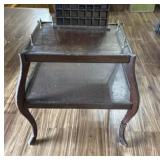 Wooden Two Tier Table With Trinket Shelf which