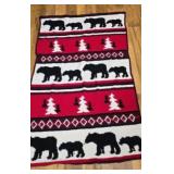 Handmade Crochet Throw Blanket Lodge-Style Bear