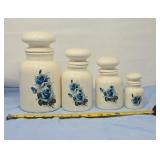 Blue Rose Ceramic Canister Set