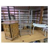 End Table , Metal Shelf,  Shower Stool