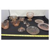 Pink and Marigold Depression Glass One Piece has