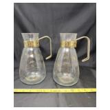 Mid Century Modern Glass Carafes With no lids