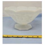 Vintage Anchor Hocking White Milk Glass Footed