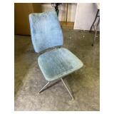 Mid Century Modern Swivel Chair in Light Blue