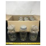 12 Mason and Ball Jars With Lids