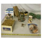 Snow Globes, Glass Egg Candle Holder And All