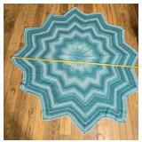 Handmade 12-Point Star Teal and Aqua Ombrï¿½ Color