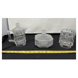 Hexagonal Crystal Dishes Two With Lids