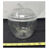 Clear Glass Apple Cookie Jar With Lid