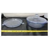 Fire King Philibe Sapphire Blue Round Casserole