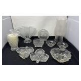 Clear Glass Shade, Vases and Trays. Indian Bank