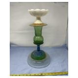 Blown Art Glass Centerpiece or Tall Candle Holder