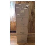 Metal 4 Drawer Filing Cabinet with File Folders