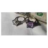 2  sterling rings.