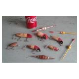 OLD WOODEN FISHING LURES