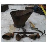 Coal Bucket, Cow bell, Draw Knife
