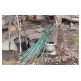 Tomato cages flowerpots garden stakes.